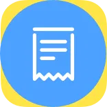 A white jagged-edge receipt icon on a blue circle and yellow square, symbolising a hyperlocal digital marketing agency in Pune. - IPSense.com