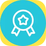 White outline of an award rosette with a star, symbolising a top Hyperlocal Digital Marketing Agency in Pune, on a blue circle and yellow background. - IPSense.com