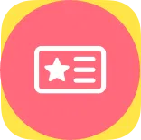 White ID card icon with star and lines on pink, yellow border—symbolising a Hyperlocal Digital Marketing Agency in Pune with tailored local focus. - IPSense.com