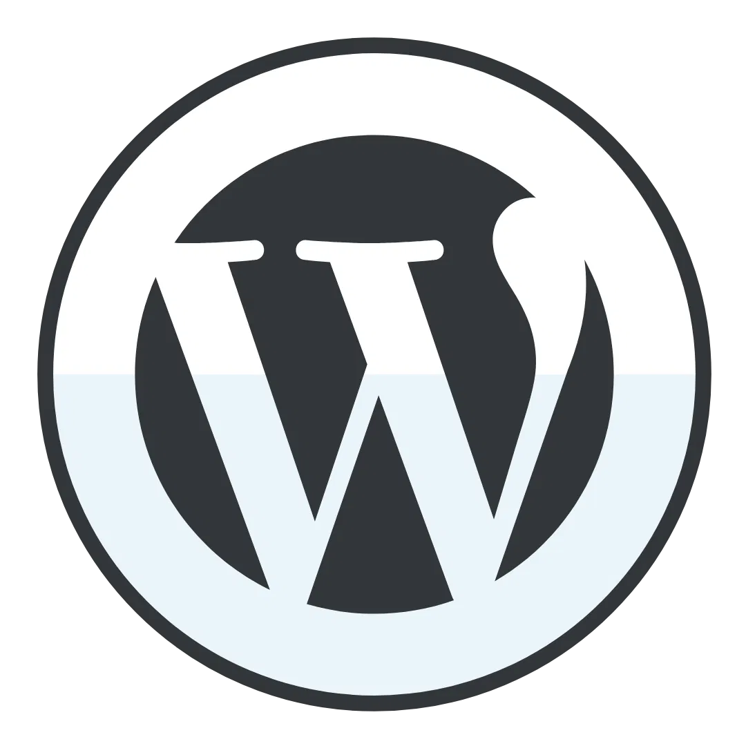 WordPress logo featuring a white W on black and light blue, representing a Hyperlocal Digital Marketing Agency in Pune. - IPSense.com