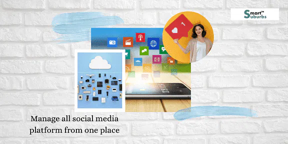 A graphic with social media icons, a woman holding like icons, and text: Hyperlocal Digital Marketing Agency in Pune—manage all platforms easily. - IPSense.com