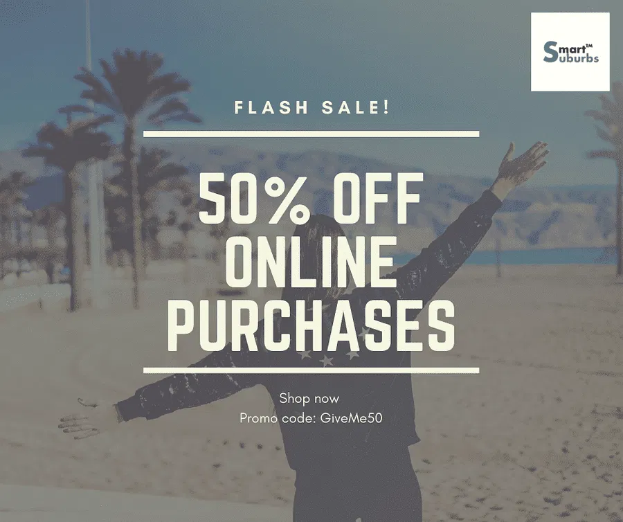 A person stands on a beach with arms outstretched; text overlay highlights 50% off and Pune’s leading Hyperlocal Digital Marketing Agency. - IPSense.com