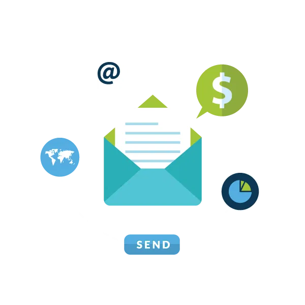 An open envelope with a letter, digital marketing icons around it—highlighting a top Hyperlocal Digital Marketing Agency based in Pune. - IPSense.com