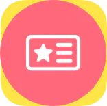 White ID card icon with star and lines on pink, yellow border—symbolising a Hyperlocal Digital Marketing Agency in Pune with tailored local focus. - IPSense.com